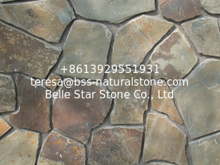 China Natural Paving Stone Rusty Slate Irregular Stone Crazy Stone Multicolor Stepping Stone supplier