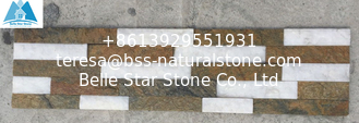 China White+Rustic Quartzite Cultured Wall Cladding Ledgestone Panels Stacked Stone Veneer supplier