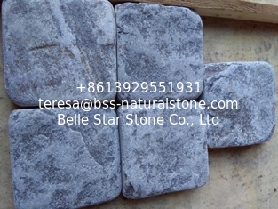 China Blue Quartzite Tumbled Paving Stone Square Plaza Walkway Patio Stones Natural Stone Pavers supplier