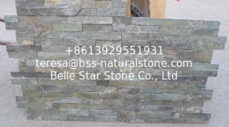 China Forest Green Quartzite Thin Stone Veneer,Fireplace Stacked Stone,Outdoor Quartzite Culture Stone supplier