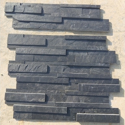 China Black Slate 3D Stone Wall Panels,Charcoal Slate Stacked Stone,Slate Zclad Stone Cladding,Split Face Stone Veneer supplier