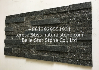 China China Black Galaxy Culture Stone,Black Galaxy Granite Stone Cladding,Natural 3D Stacked Stone,Stone Wall Panels supplier