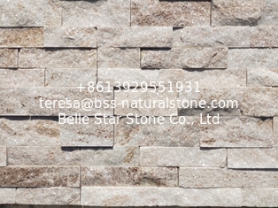 China Milk White Quartzite Stone Panels,Ivory White Sclad 18x35cm Stone Cladding,Cream White Stacked Stone,White Stone Veneer supplier
